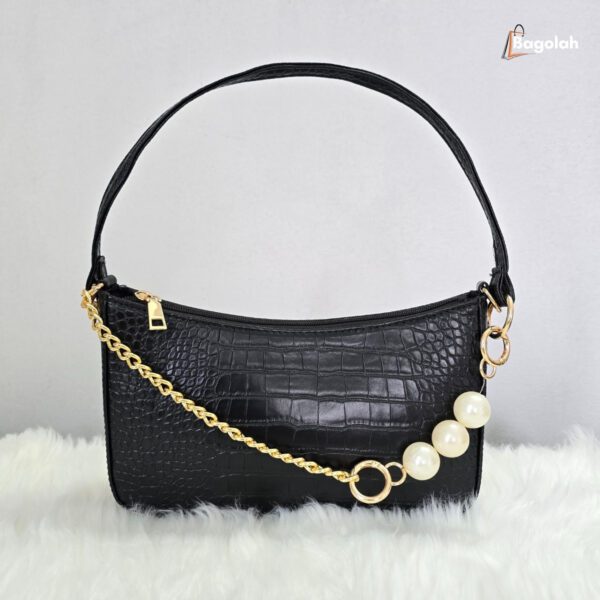 Crocodile Pattern Mini Black Baguettes 1